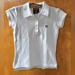 Polo Jeans Co Ralph Lauren Women's Fitted Pique White Polo S